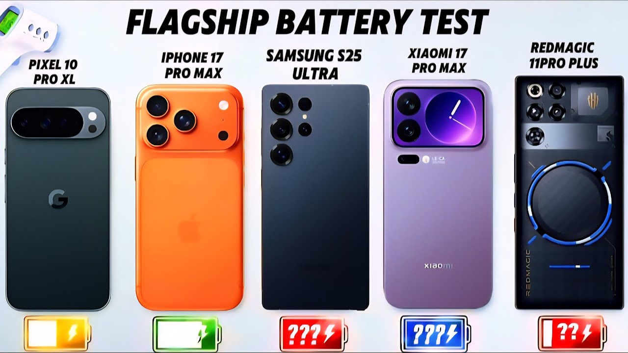 iPhone 17 Pro Max,S25 Ultra, Pixel 10 Pro XL, Xiaomi 17 Pro Max,Redmagic 11 Pro + | Battery Test 🔋⚡️