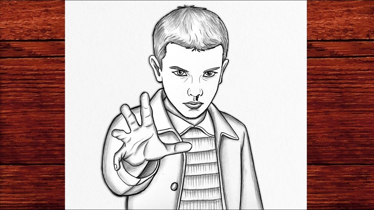 Eleven Drawing Easy ✨ Stranger Things Fan Art Sketch Tutorial for Beginners