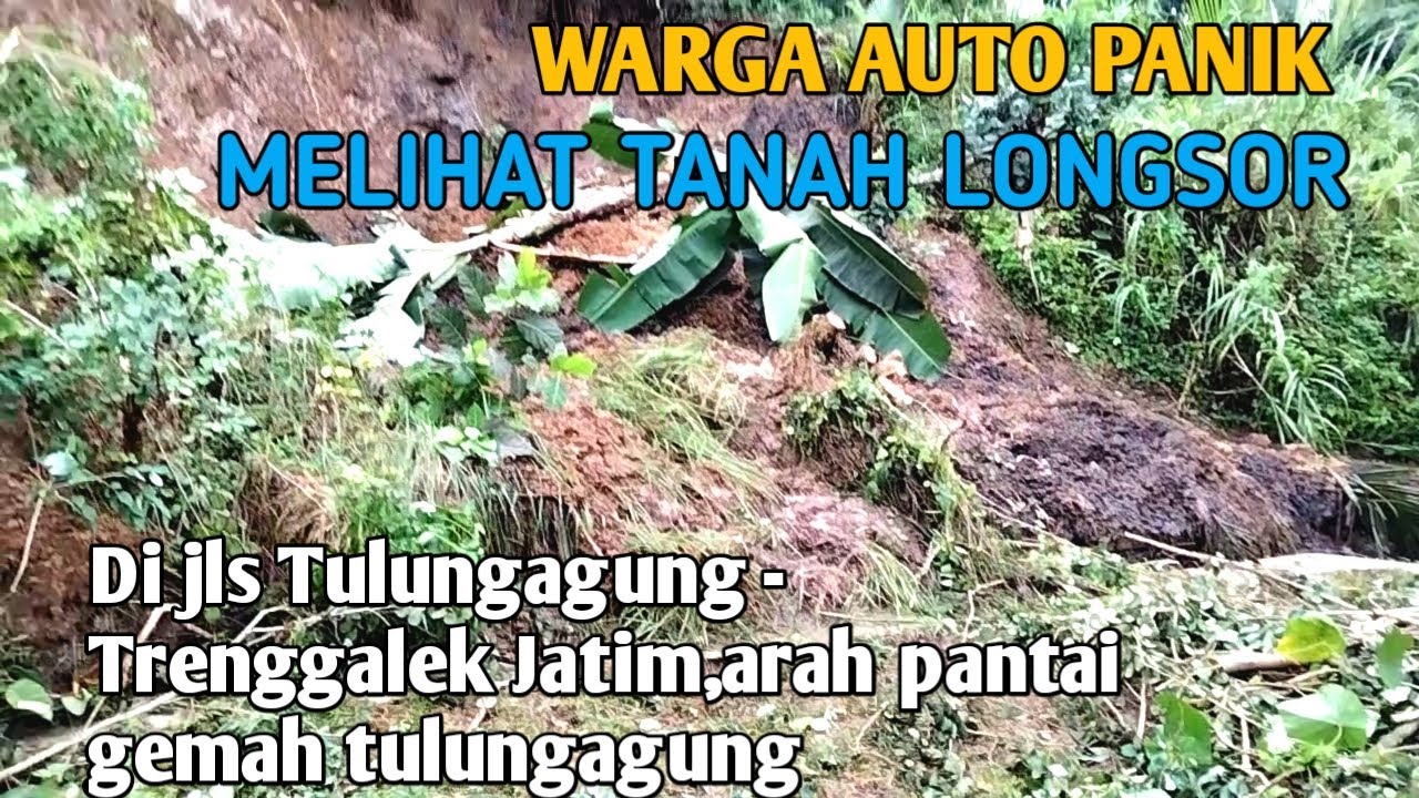 NGERI MELIHAT TERJADI TANAH LONGSOR DI JLS ARAH PANTAI GEMAH TULUNGAGUNG,AUTO PANIK@AHMAD LUSANTO