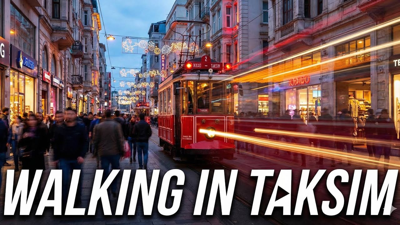 Walking in Taksim & Istiklal Street, Istanbul — Ambient City Sounds (No Talking) | 4K