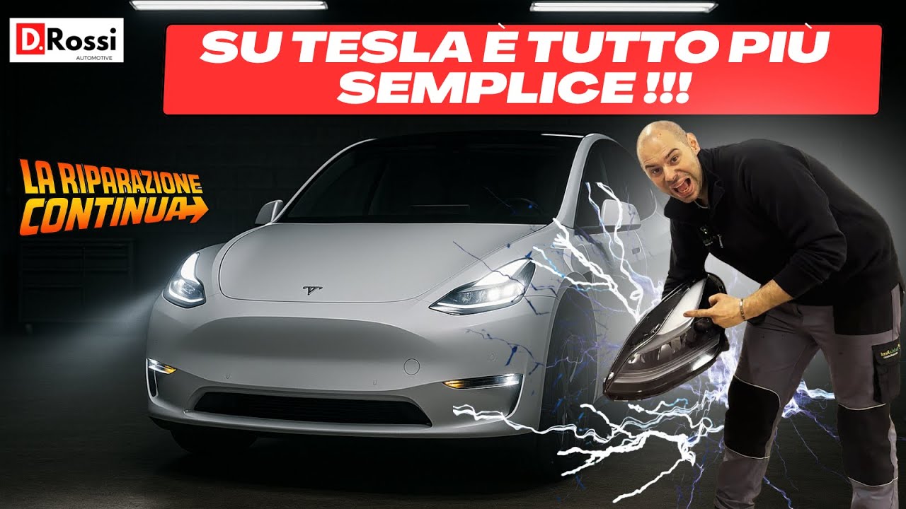 TESLA MODEL Y DOPO LA STIMA DEI COSTI INIZIA LA RIPARAZIONE VERA! Codifica Faro e Livellamento