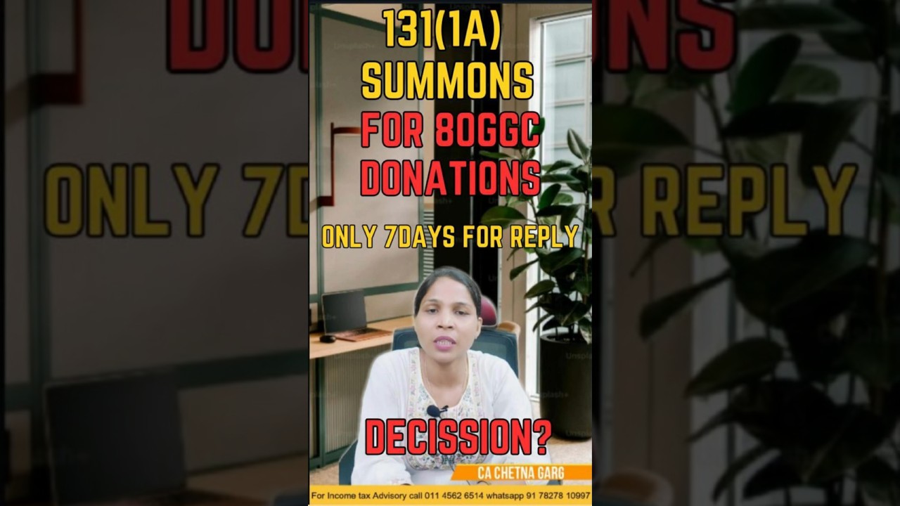 80GGC Donation पर आया 131(1A) Summons? Kya Kare Ab
