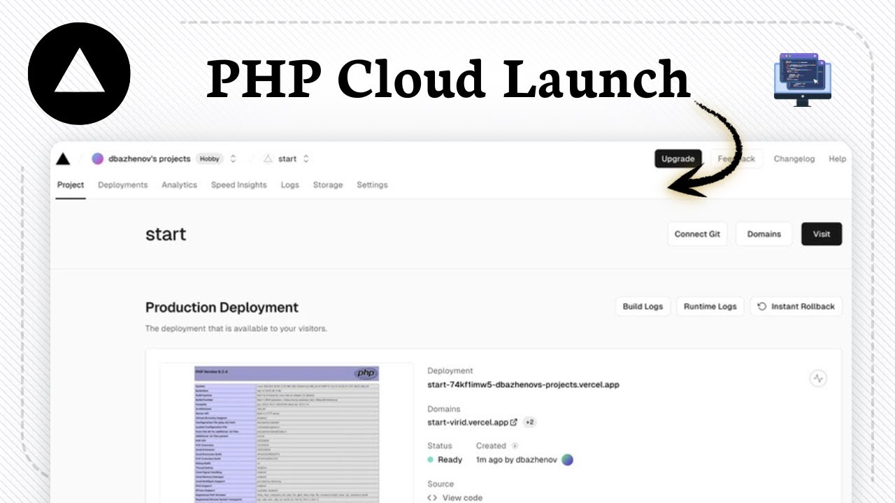 Как развернуть PHP-проект на Vercel (Code Lift)