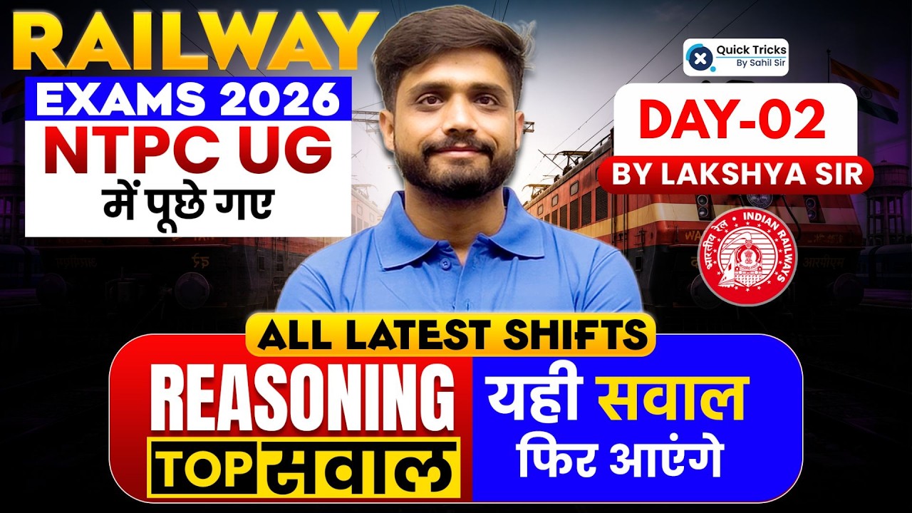 RRB NTPC UG Shift Analysis 2026 | Reasoning Most Asked Questions | Day - 2 | Lakshya Sir