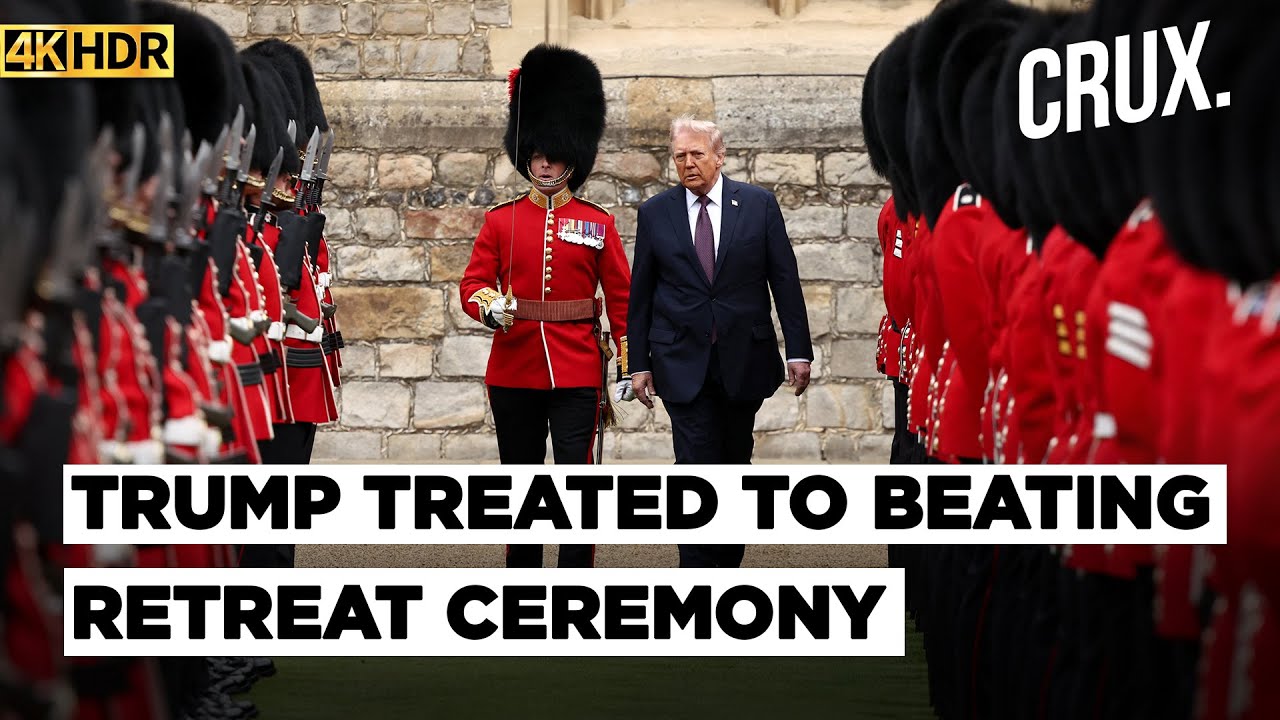 Trump And The Royal Family Watch Red Arrows Flypast Over Windsor Castle During Beating Retreat | 4K