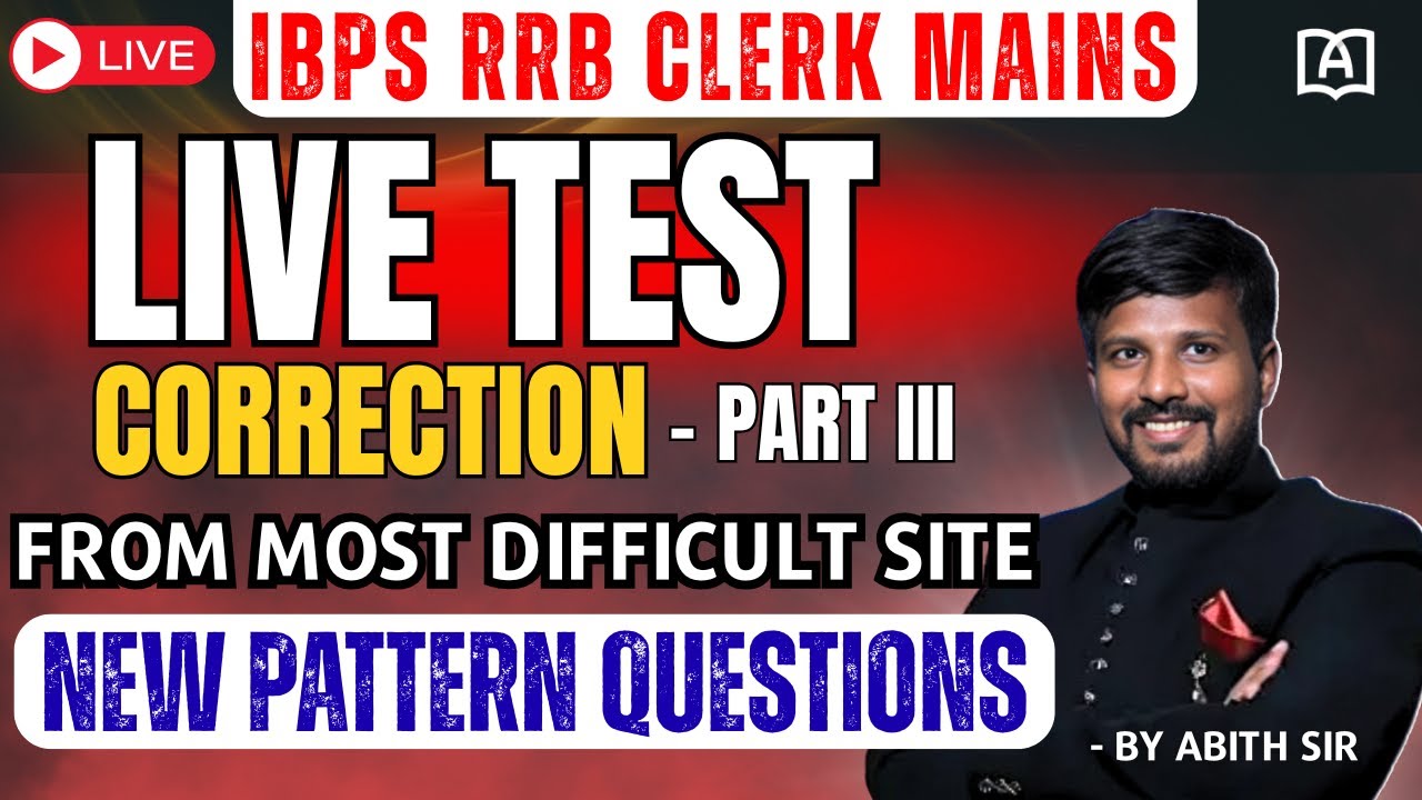 LIVE TEST CORRECTION | PART III | ENGLISH CLASS | BY ABITH SIR #mains #english #education