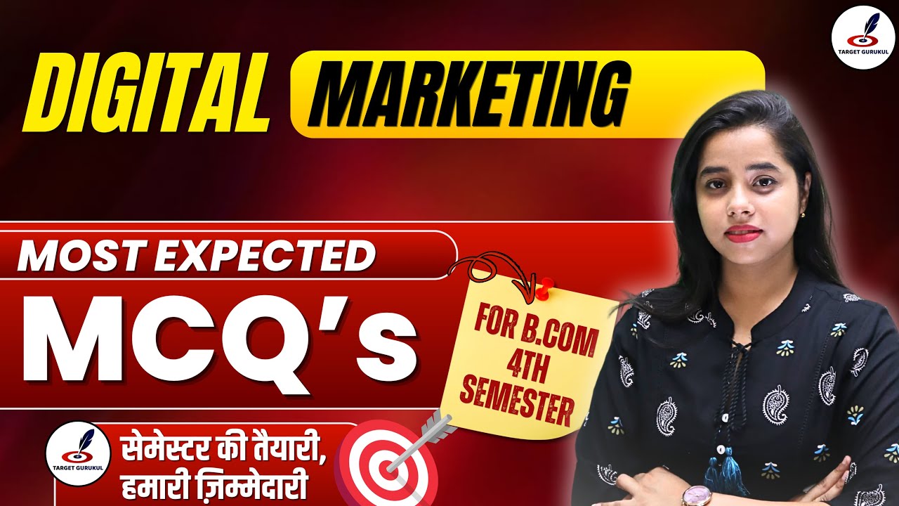 Digital marketing | Previous Year Questions | Important MCQs | B.Com 4th Semester Exam