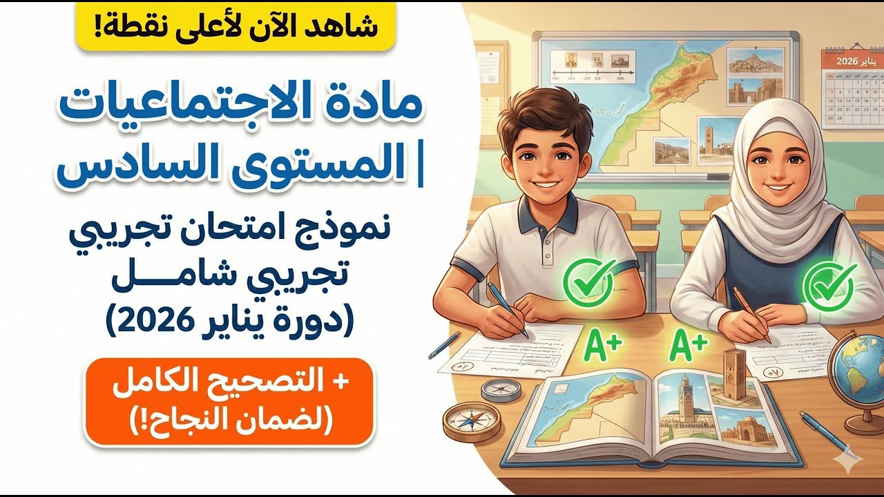 نموذج إمتحان مادة الإجتماعيات المستوى السادس  #الامتحان_الموحد