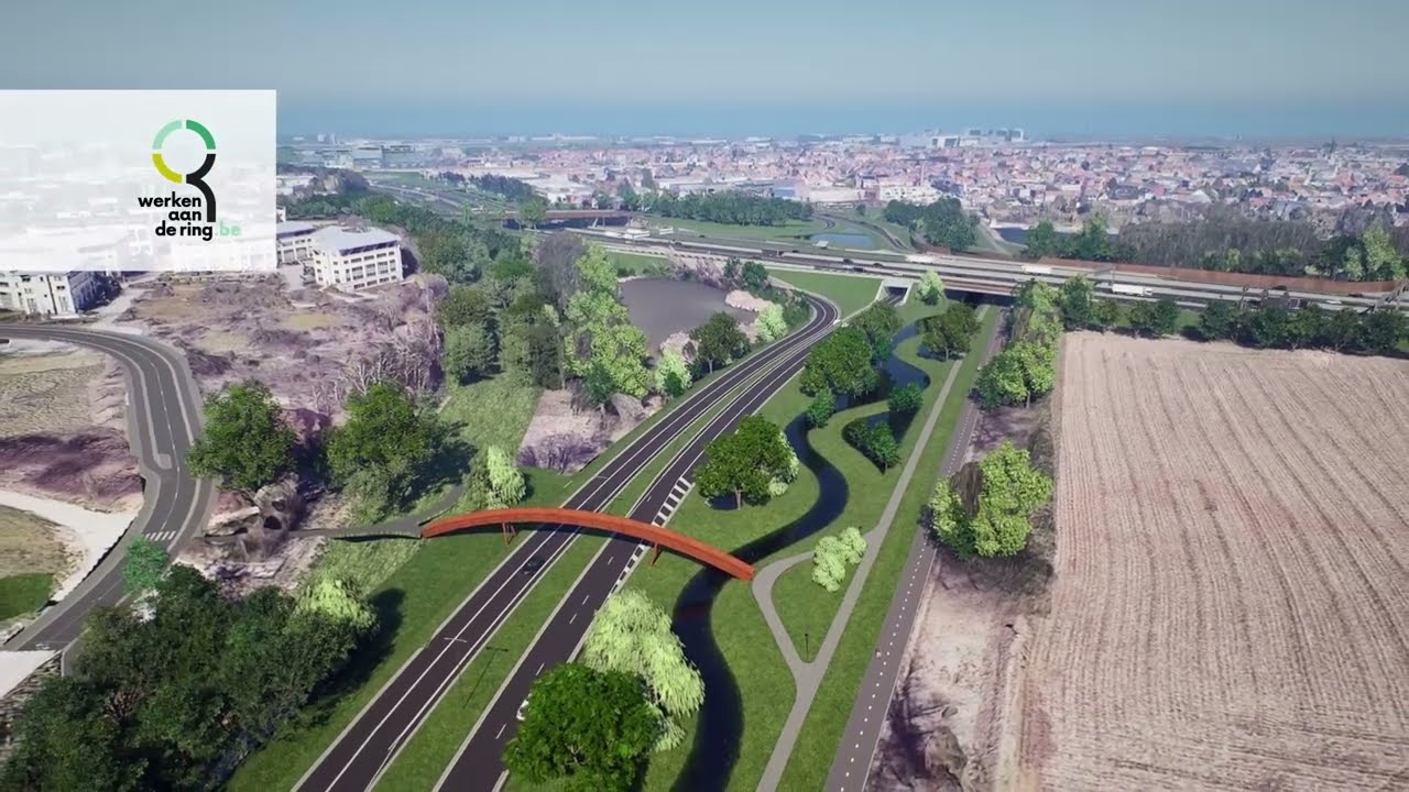 Fietsroute van Zaventem noord richting R22 Woluwedal