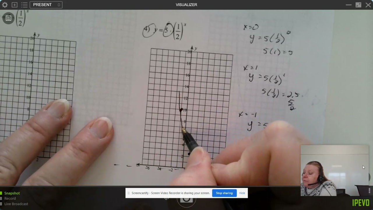 Graphing exponential functions (review Sec. 3)