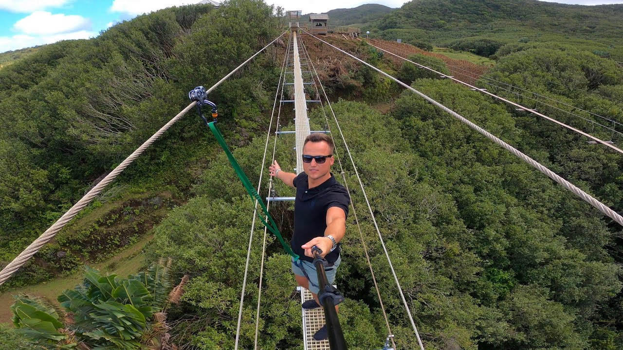 100m Height and 350m Long Suspension Bridge NEPALESE BRIDGE – LA VALLÉE DES COULEURS NATURE PARK