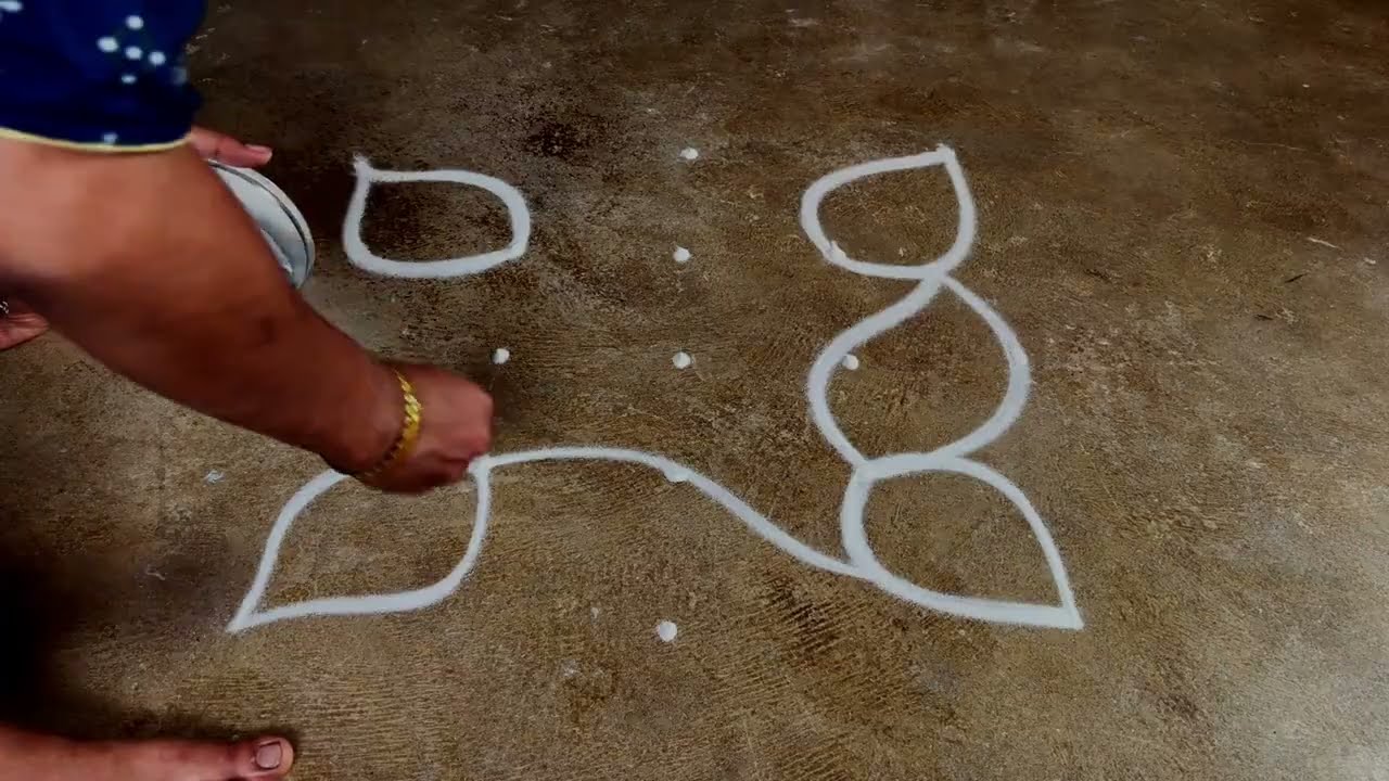 Easy kolam designs| Simple muggulu designs| easy rangoli designs| Beginners kolam