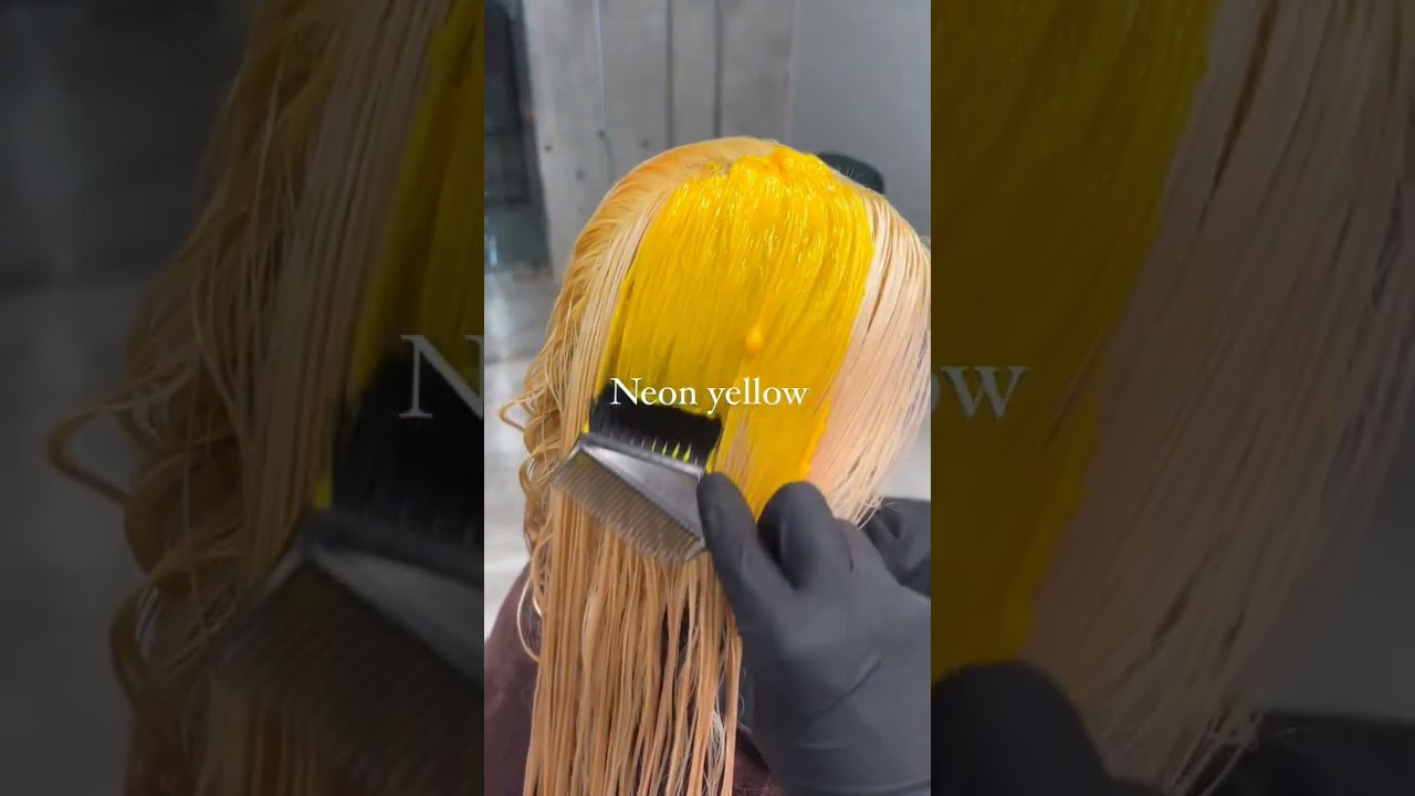 neon yellow hair color #shorts #haircolor #foryou