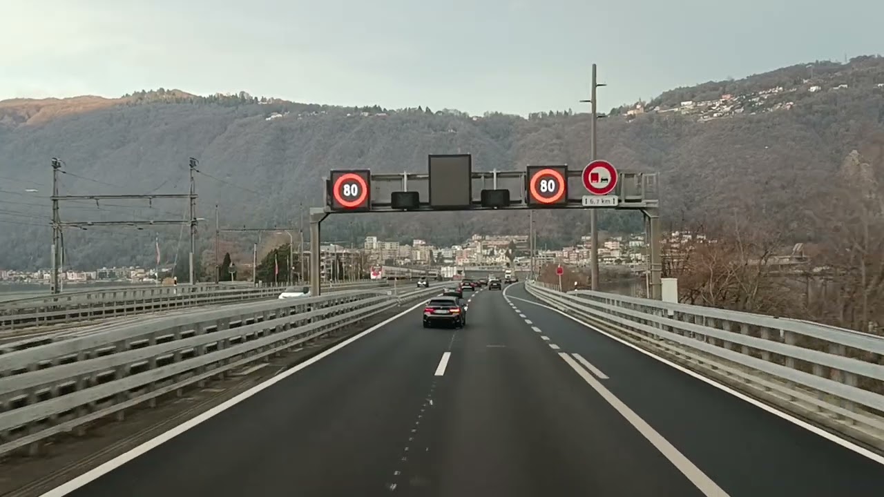 Road A2(E35), Switzerland, 8:51, 23.12.2022 (Part1)