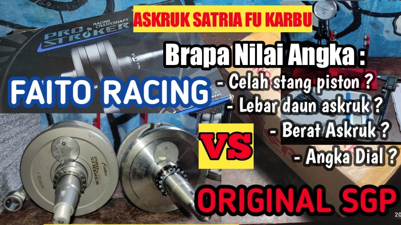 Unboxing & Review Analisis Askruk Satria Fu Faito Racing up 5mm/58.8 Vs Askruk Fu Original SGP (New)