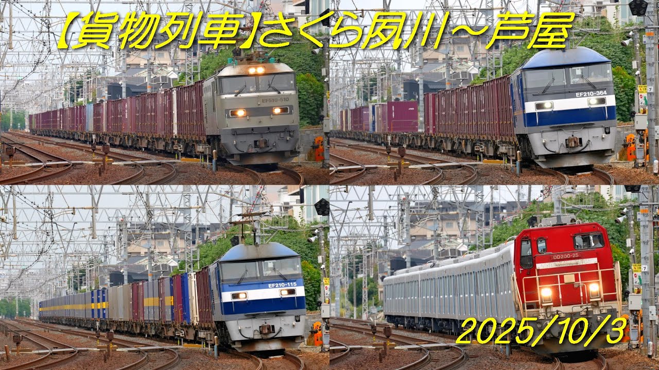 【貨物列車】さくら夙川～芦屋【2025年10月3日】