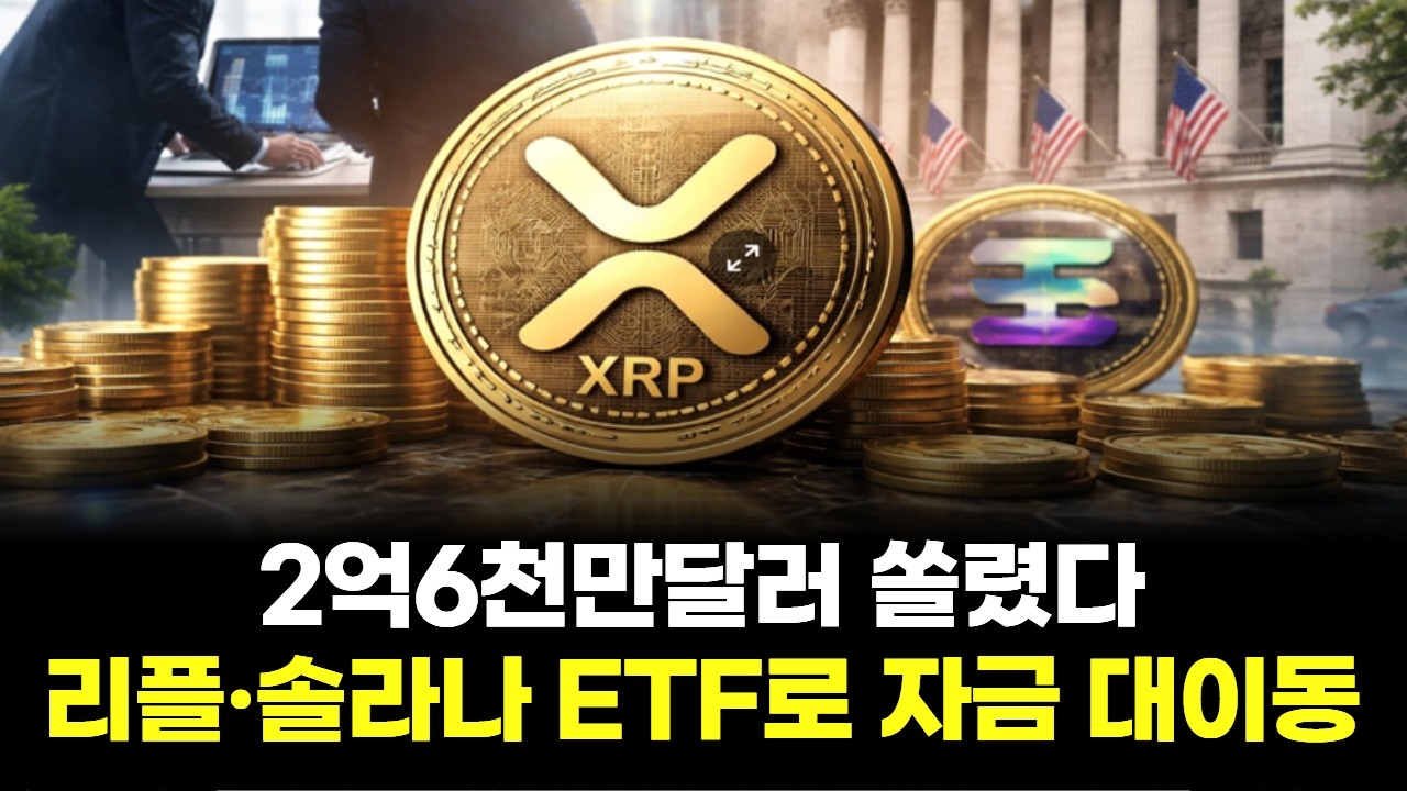 2억6천만달러 쏠렸다…리플·솔라나 ETF로 자금 대이동
