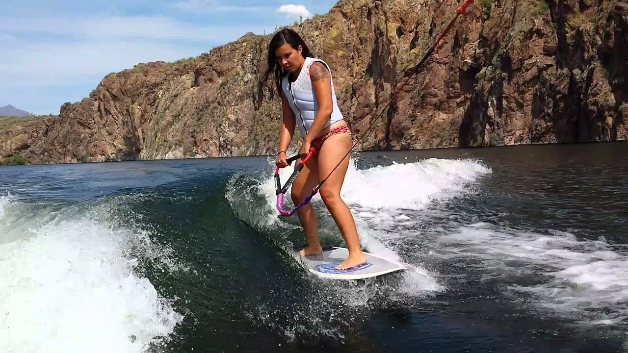 Wakesurfing behind Ski Nautique 2001
