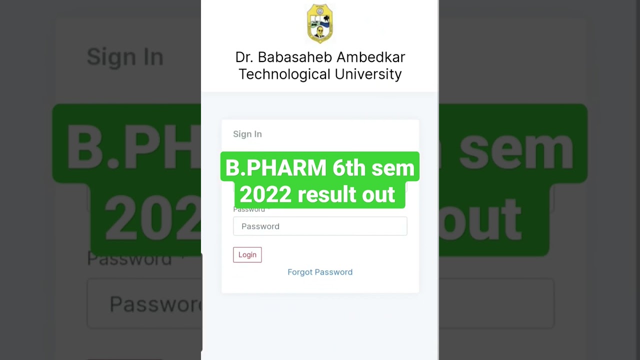 B.Pharm 6th sem 2022 result out