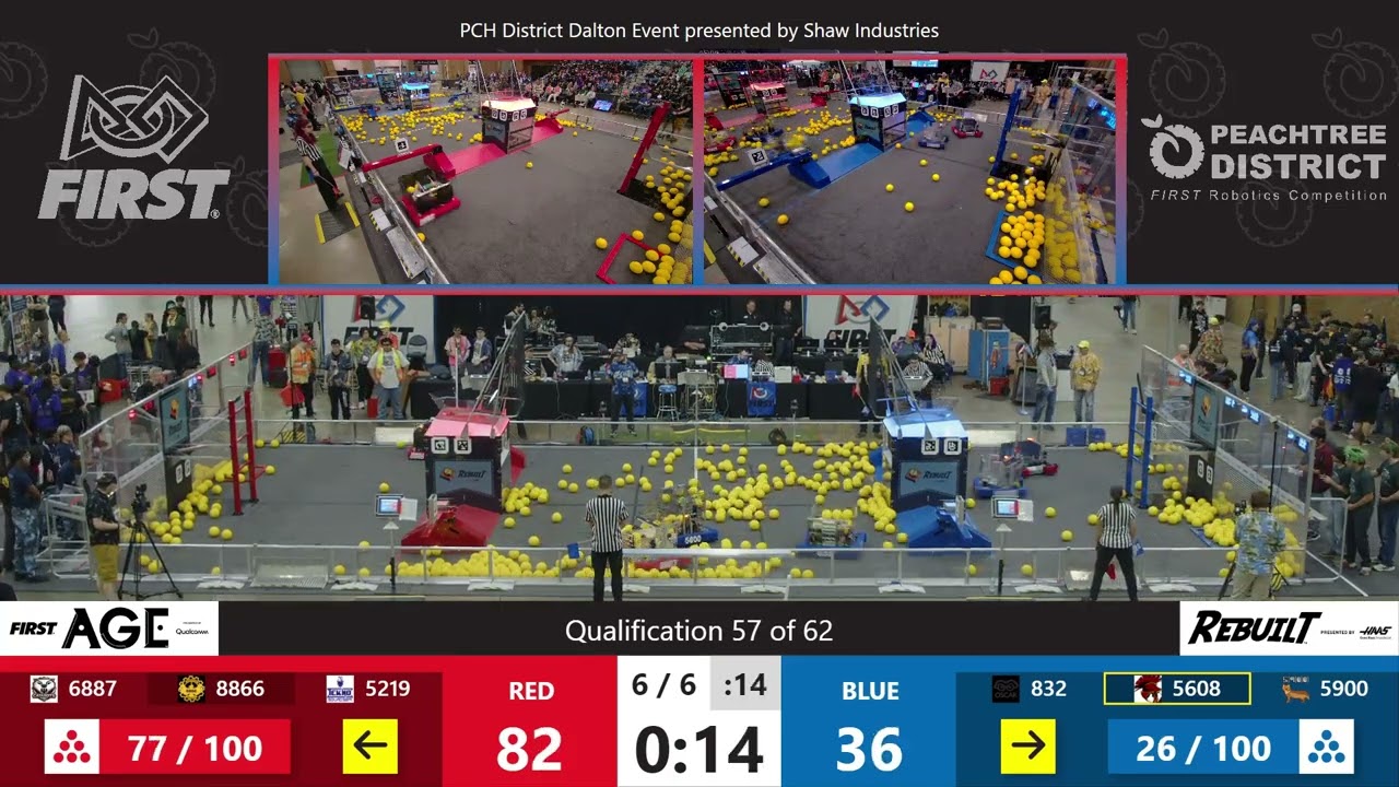 Qualification Match 57 - Overhead - PCH District Dalton Event presented by Shaw Industries