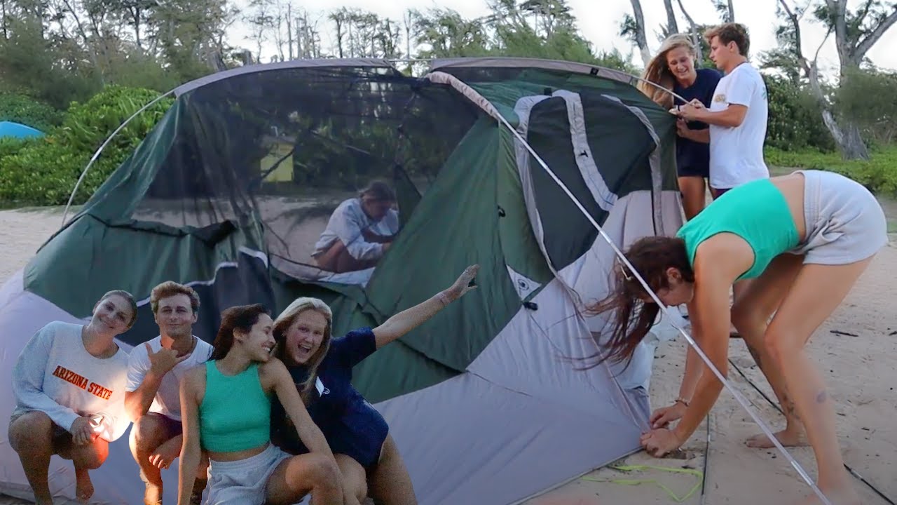 CAMPING W/ MY FRIENDS on the BEACH !
