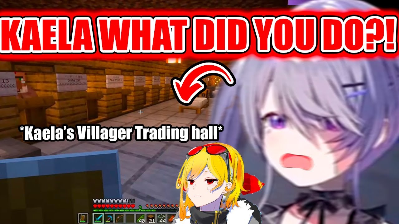 Biboo Reacts to Kaela’s Villager Trading Hall and Her New Basement【Hololive EN】