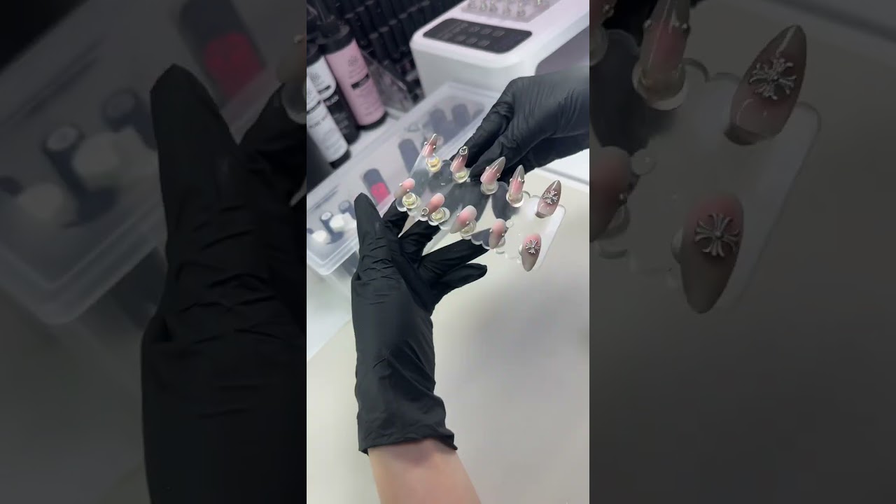 Pierced Gradient Nail Tips Making Process | From Design to Finish