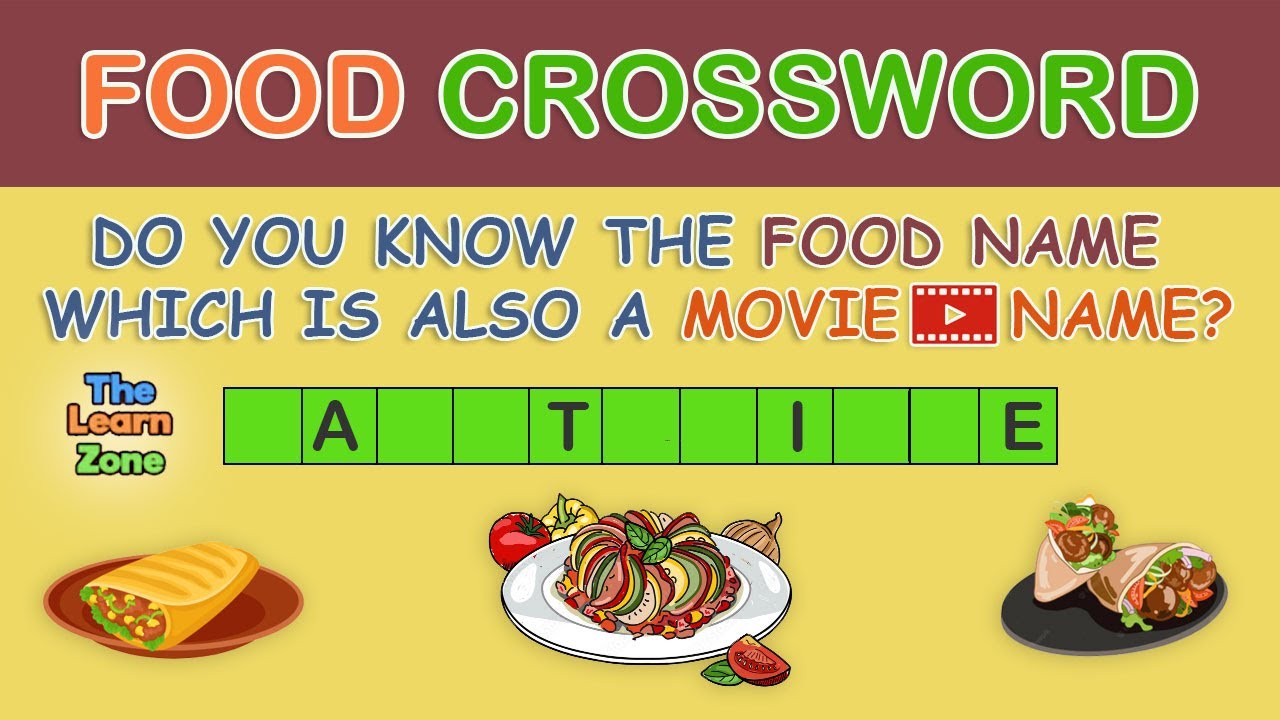 crossword puzzle | word game | food crossword