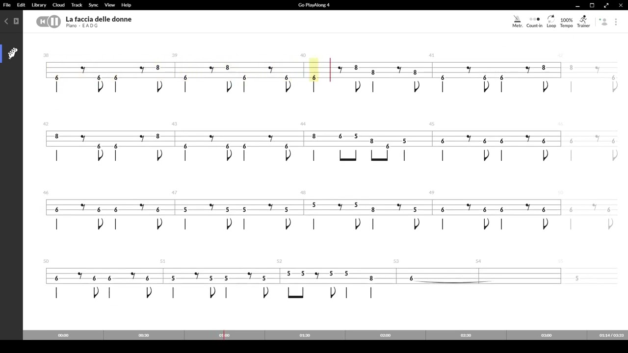 La faccia delle donne (Stadio/Vasco Rossi),Tablatura e base Senza Basso - Backing bass track-NO BASS