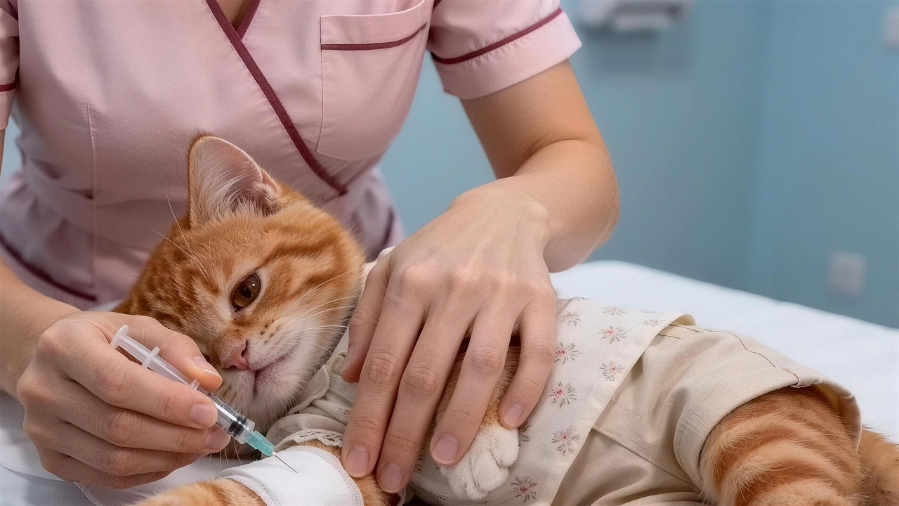 Rose-Ear Ginger Kitten Braves Hospital to Donate Blood: Saving a Sick White Cat❤️