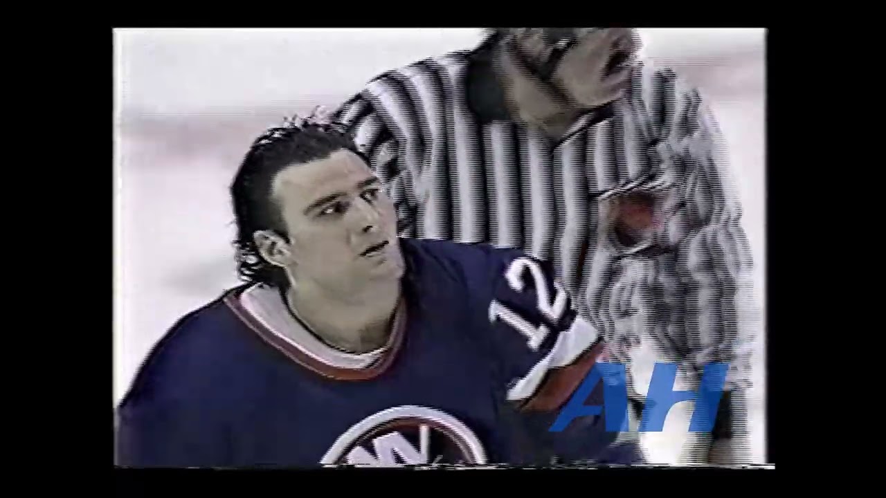 NHL Apr. 6, 1994 Hartford Whalers v New York Islanders (R) x2 Clips Mark Janssens v Mick Vukota