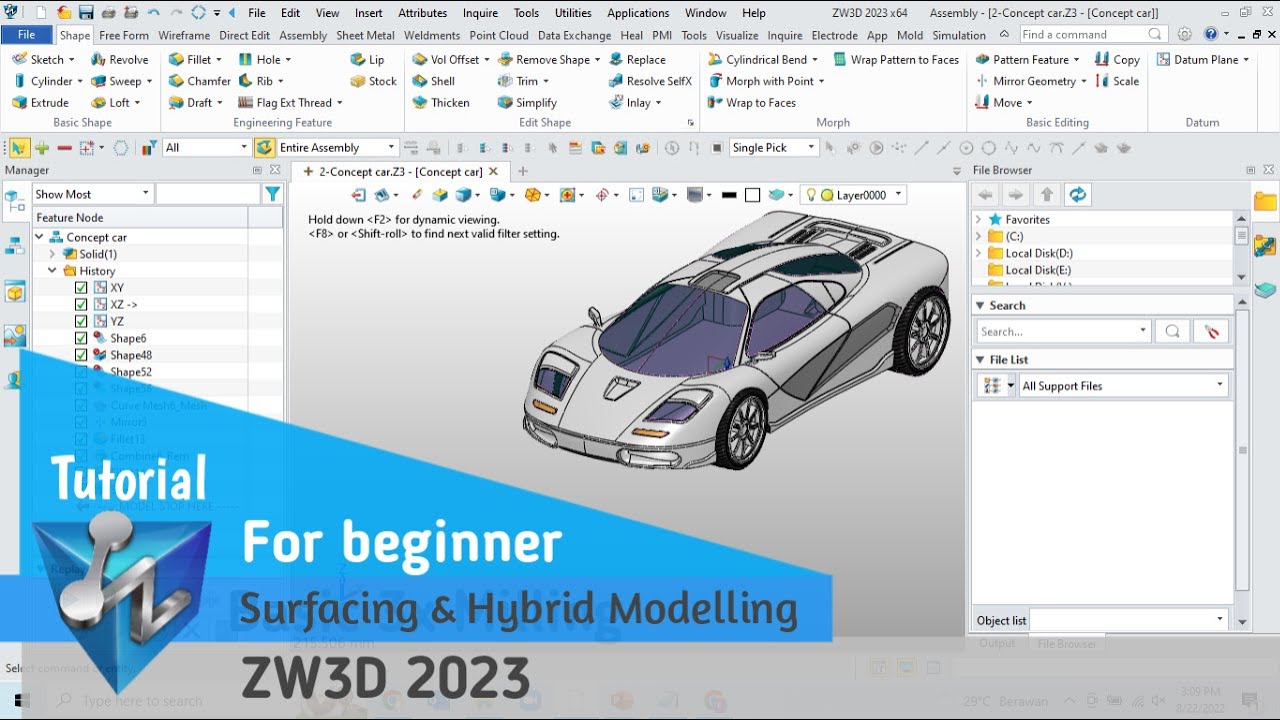 ZW3D - Tutorial - Surfacing & Hybrid Modelling