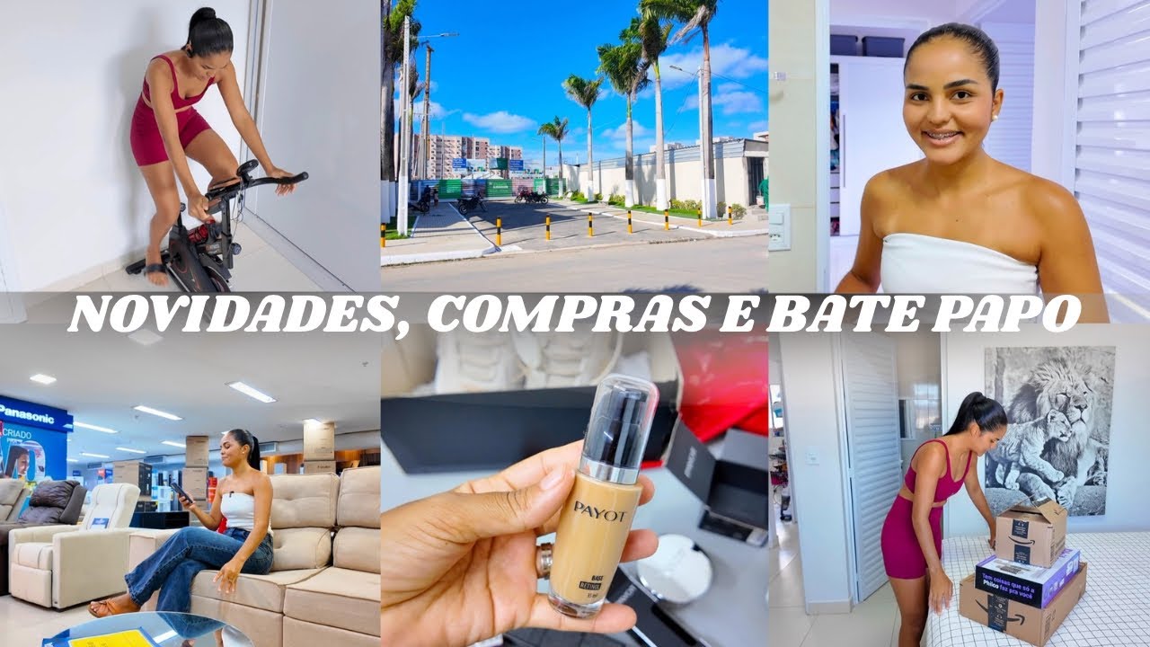CHEGOU A BIKE DA SHOPEE, COMPRAS PRA MIM, FOMOS NA OBRA DO APARTAMENTO, GRAVANDO COM O MARIDO