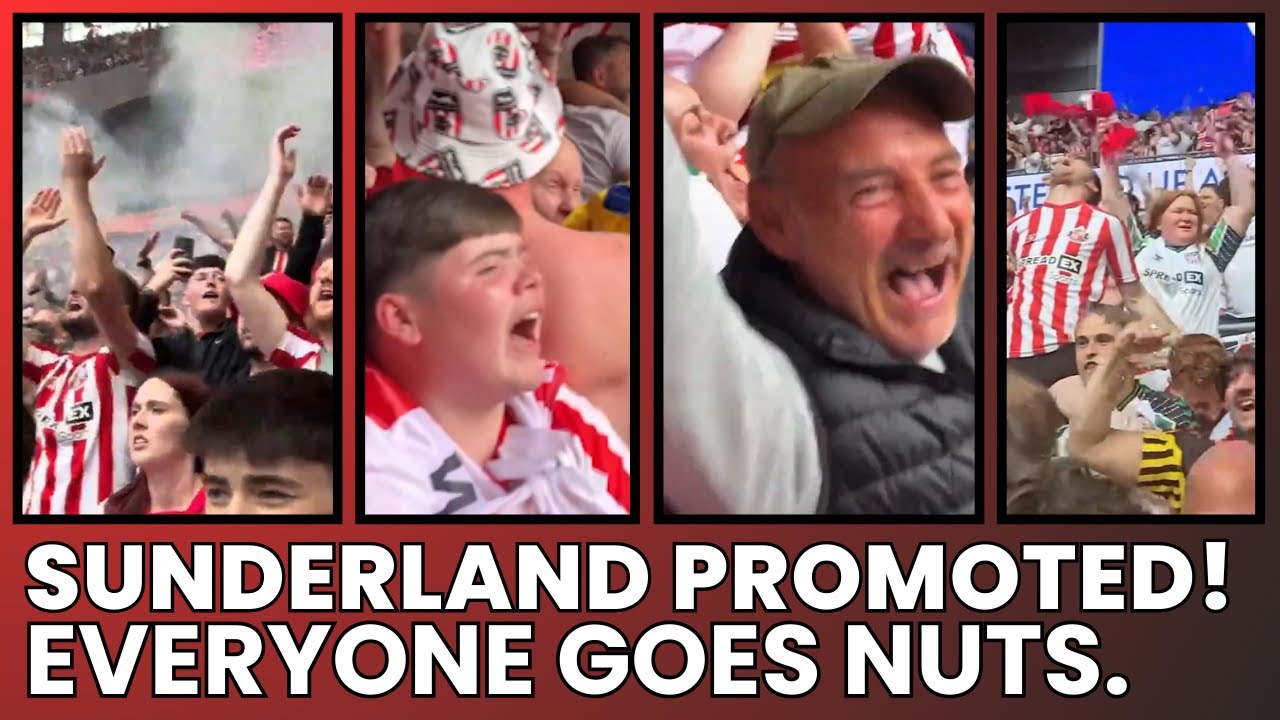 Scenes at Wembley: Sunderland Promoted! Everyone Goes NUTS | Epic Fan Reactions and Epic Music