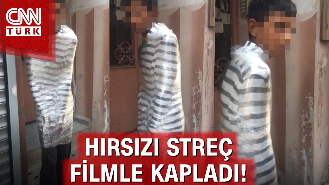 İstanbul’da akıl almaz olay: Hırsızı yakalayıp streç filme sardı