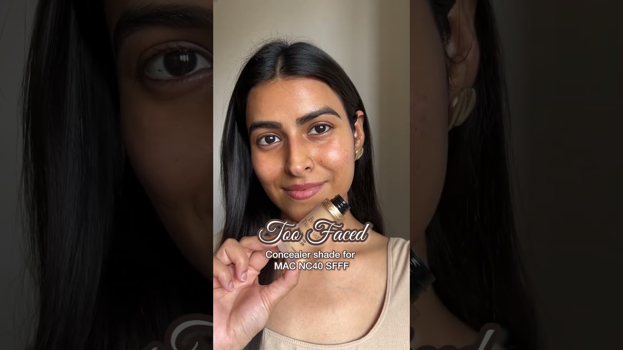 Too Faced Born This Way Super Coverage Multi Use Sculpting Concealer- Cookie on MAC NC40 SFFF