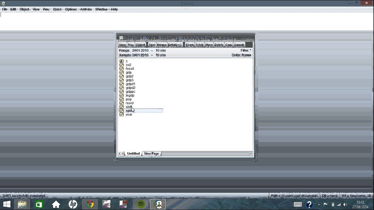 EViews Tutorial: Episode 3 -  Dummy Variables
