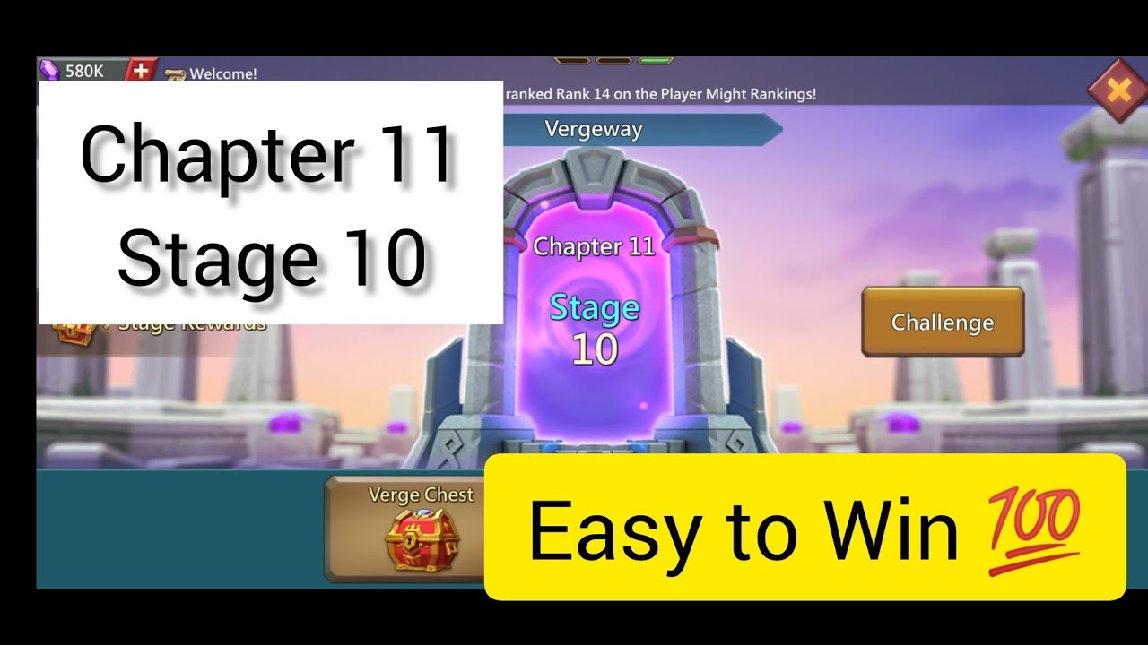 Vergeway Chapter 11 Stage 10 | Lords Mobile | MG TRAP