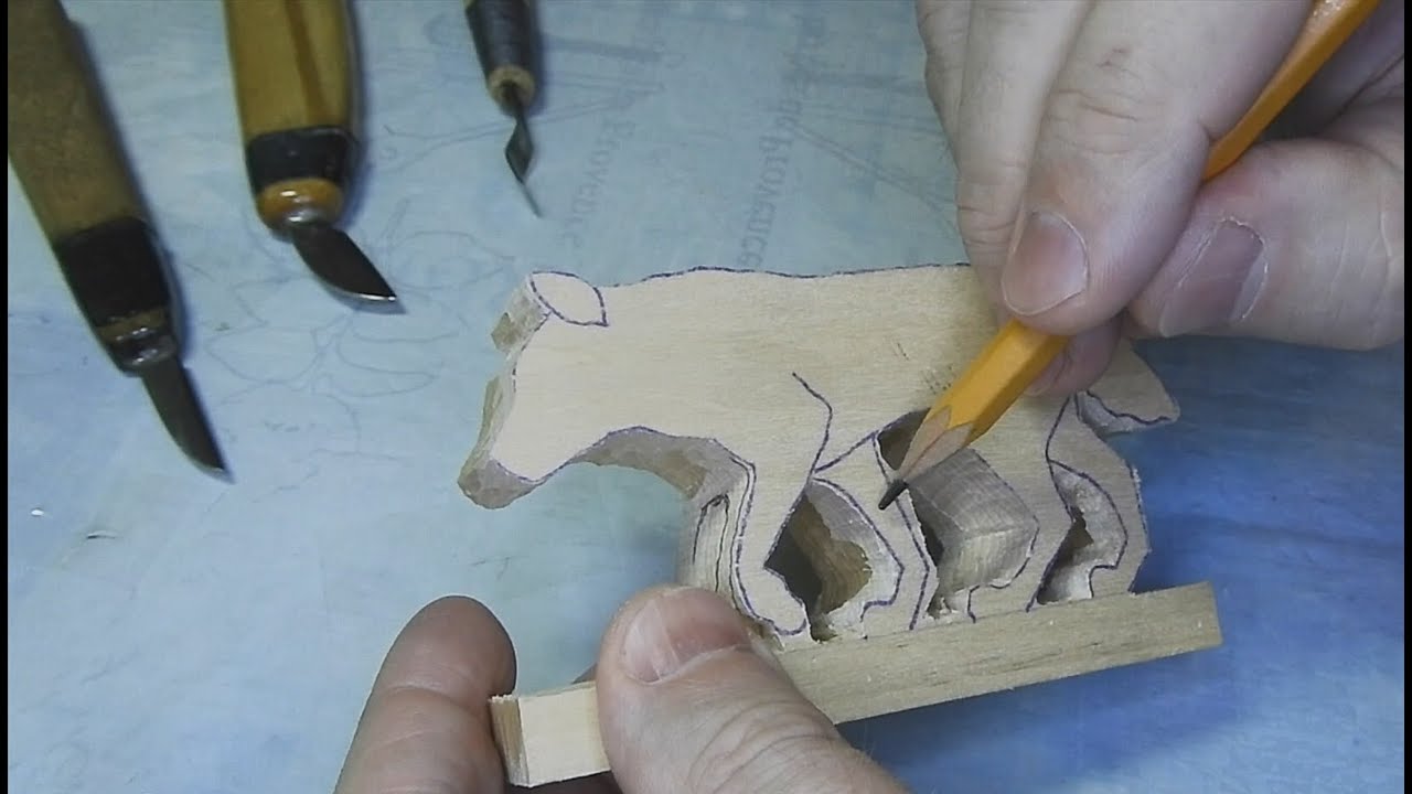 Волк - Скульптурная резьба / Wood Carved Wolf