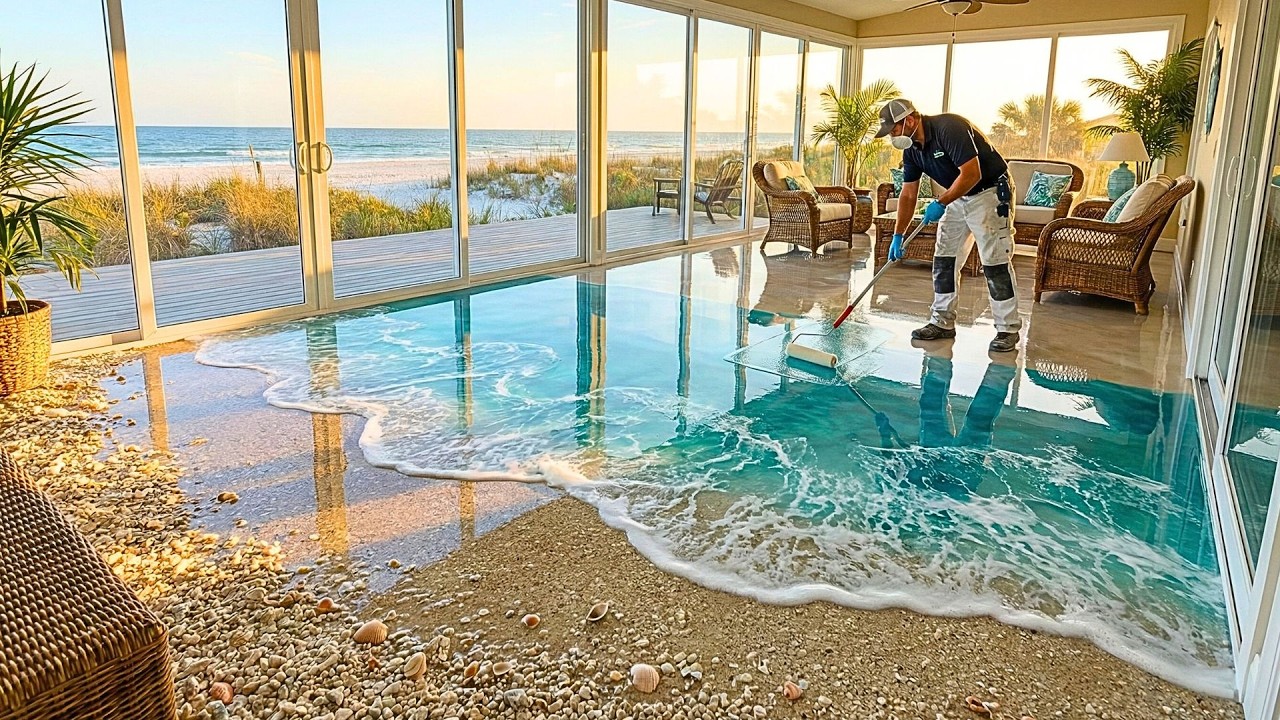 Top 10 Sun-Kissed Shoreline Epoxy Floors Featuring Crushed Coral and Turquoise Waves for Sunrooms