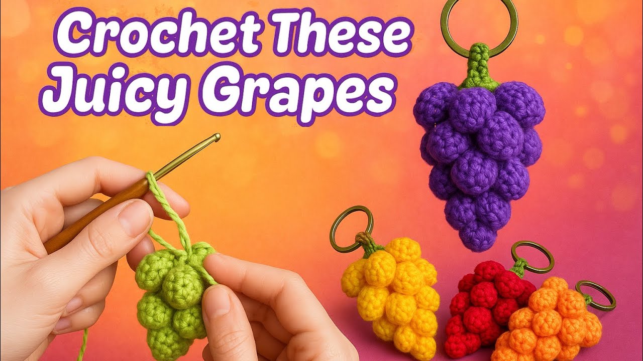 How to Crochet a Bunch of Grapes 🍇 | Fast & Adorable DIY Decoration