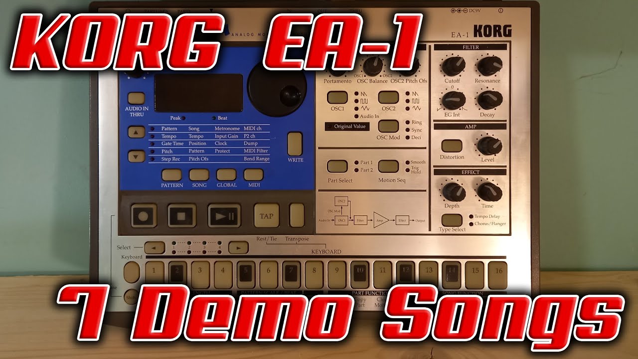 Грувбокс из 90-х - Korg EA-1.  Слушаем  7 Demo songs.