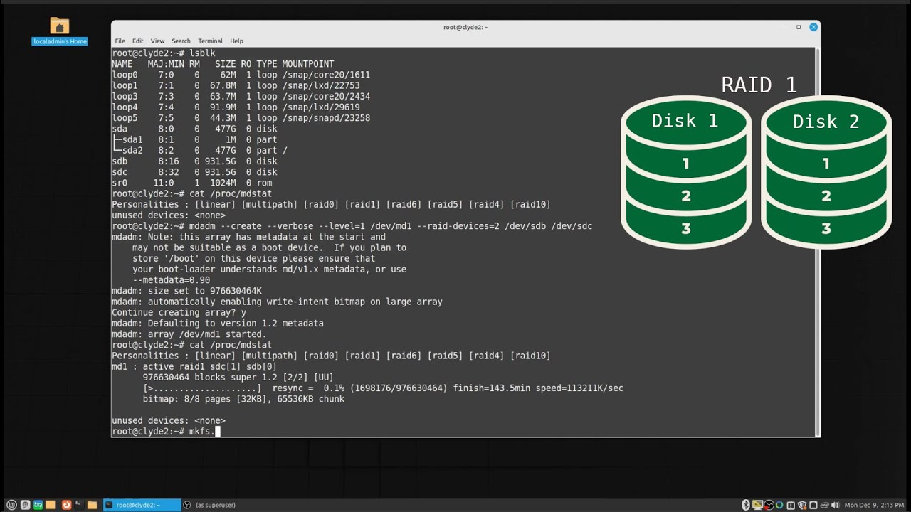 Create A Basic RAID1 Array on Linux