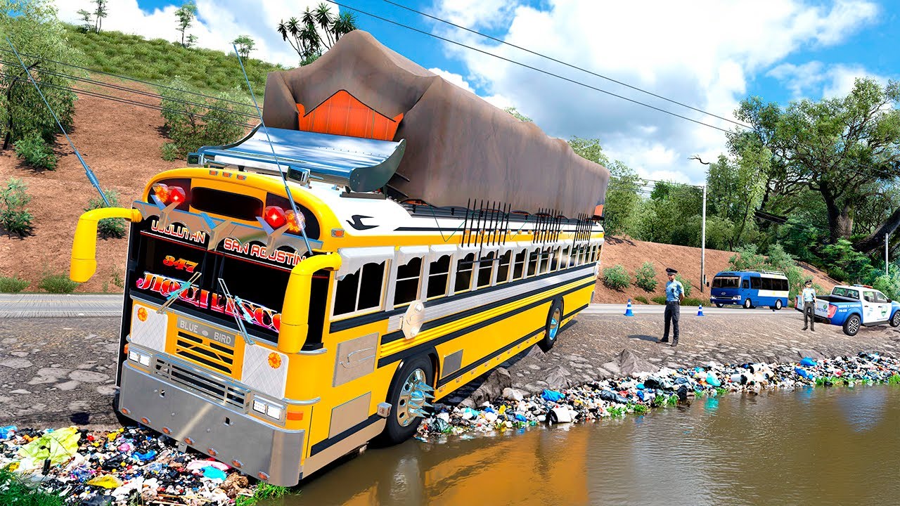 Autobús Blue Bird Mas Rápido De Honduras Cae Al Rio Accidente Fatal American Truck Simulator