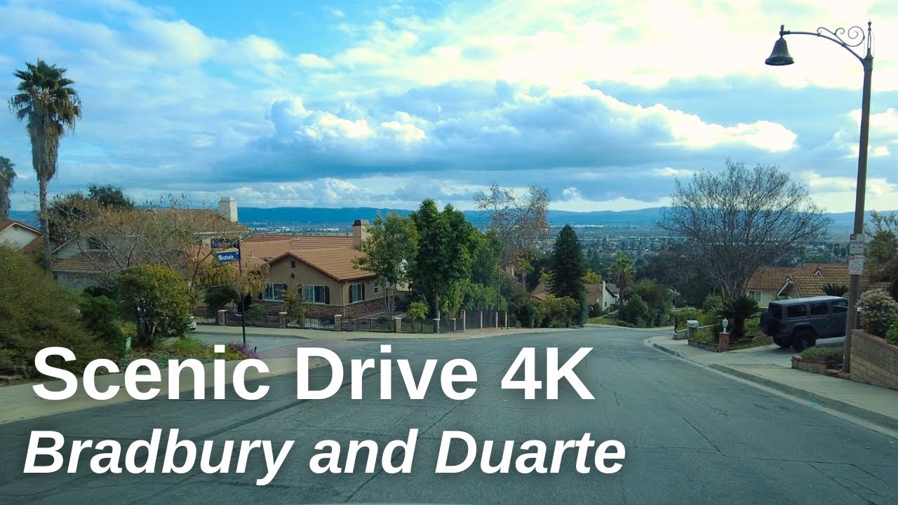 Relaxing Drive in Greater Los Angeles | Scenic Driving Tour of Duarte and Bradbury, California in 4K