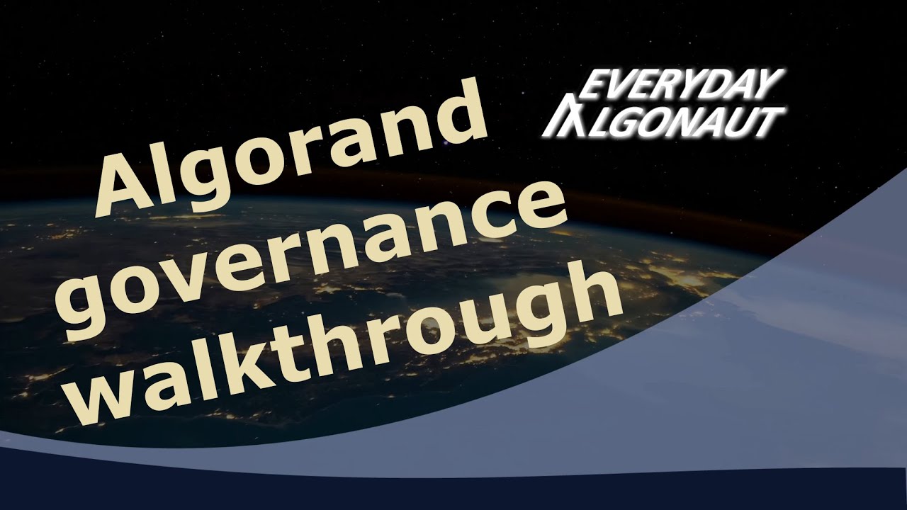 Algorand governance walkthrough