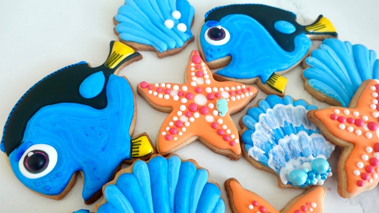 How to Decorate Dory Inspired Cookies with Royal Icing | How to Price THESE Sugar Cookies in 4K