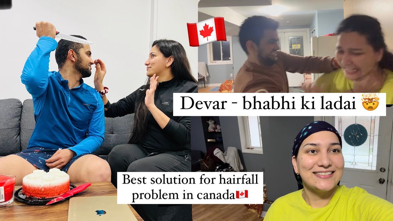 Devar- bhabhi ki ladai🤯| kabhi khusi kabhi gum😨| Haryanvi family in canada🇨🇦 | Hair care😁