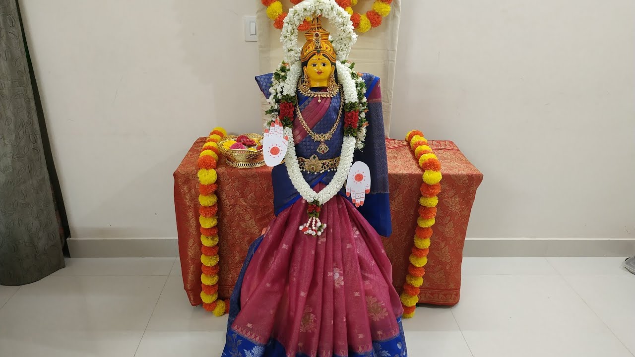 Quick and easy Varamahalakshmi Saree Draping &  Decoration |  how to drape saree for varalaxmi pooja