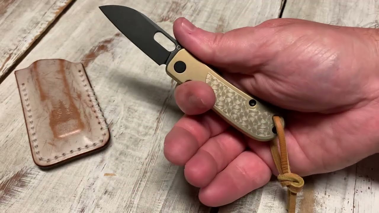 Qvist Vanish titanium handle seigaha custom milling 20CV steel slip joint pocket knife leather slip